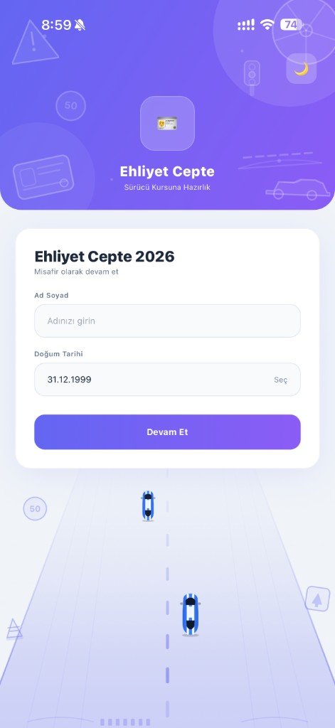 Ehliyet Cepte 2026 giris ekrani